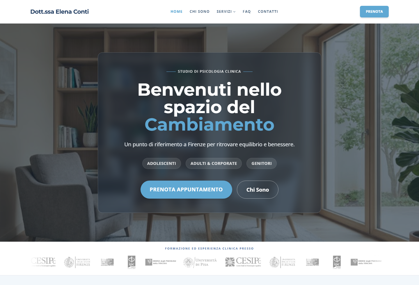 Anteprima della demo Premium InstantWeb per psicologi